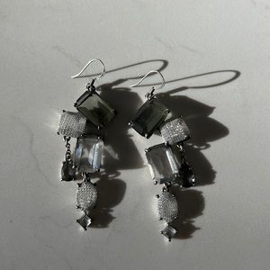 Bcbgeneration glass rhinestone dangle earrings